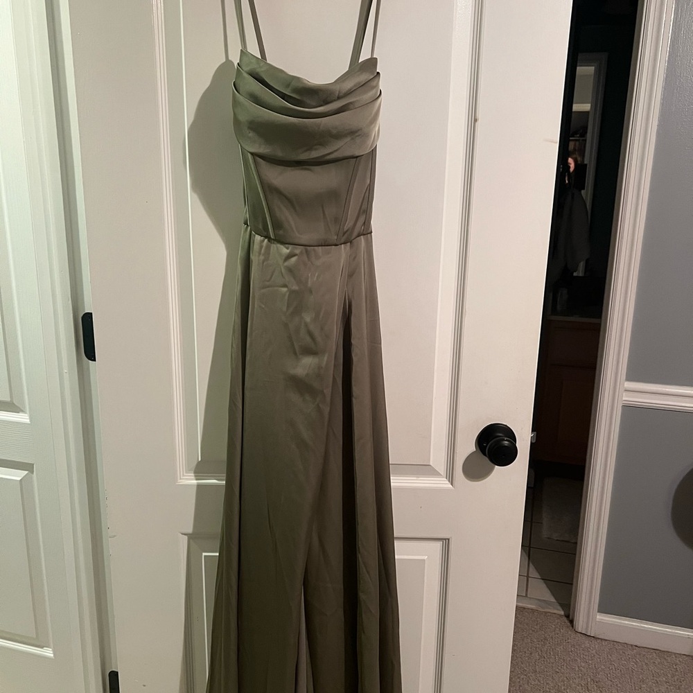 Elegant Olive Green dress